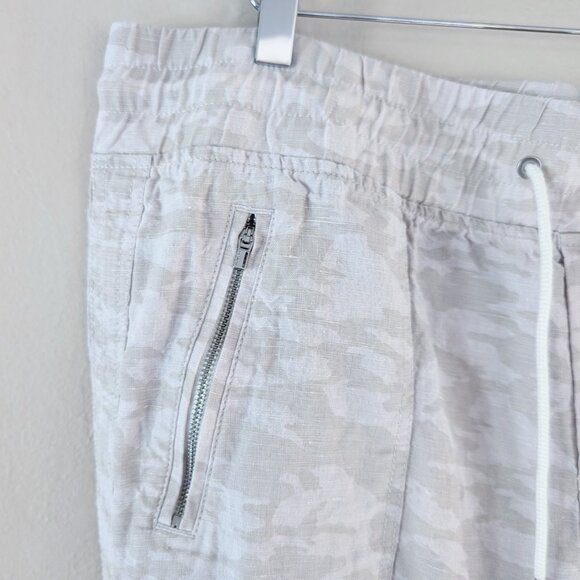 NWT Athleta Light Camo Cabo Tide Linen Jogger Pants Sz 16 Zip Pockets Activewear - Picture 7 of 11
